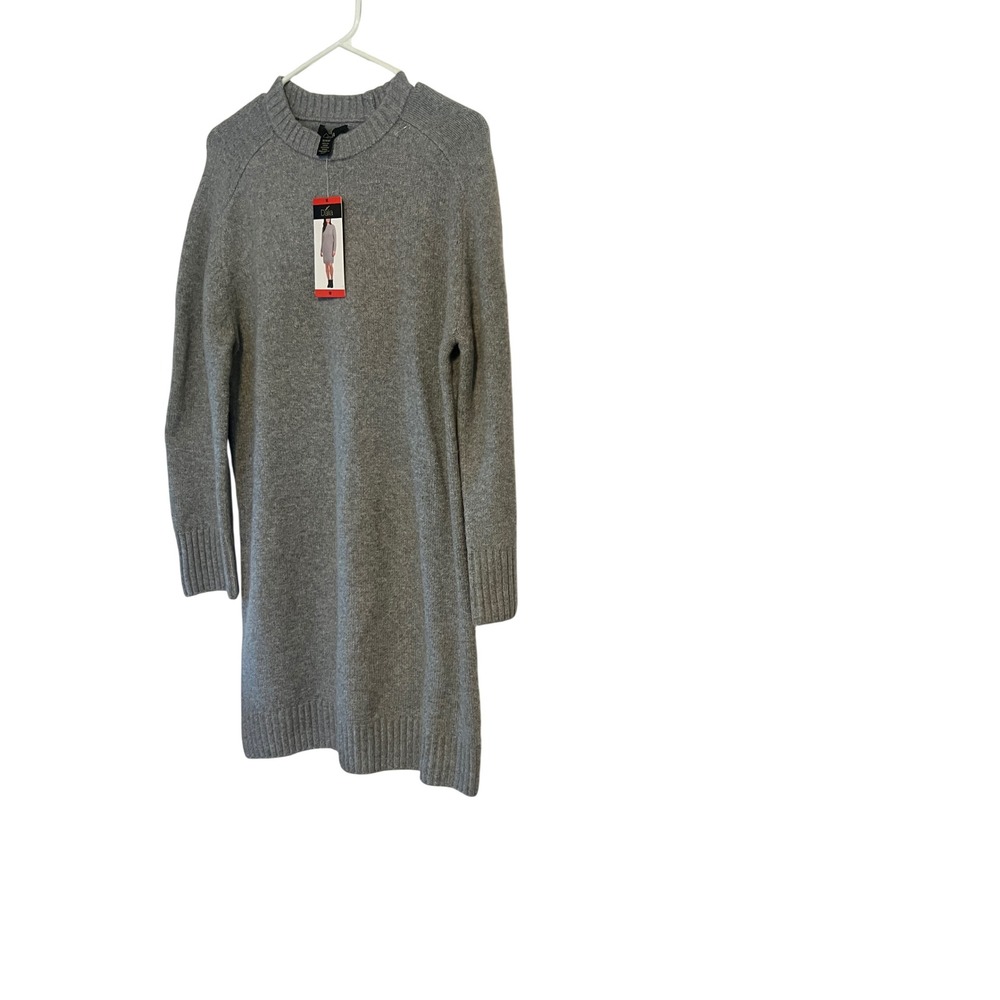 Dalia Womens Gray Wool Blend Long Sleeve Crew Neck Sweater Dress Size M NEW